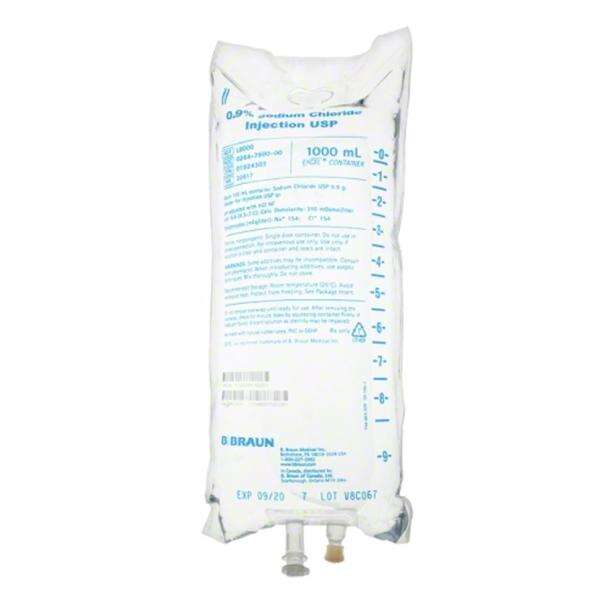 Sod Cl.9 IV Injection Solution Excel 1000 DEHPfr Strl Plstc Inj Cntnr 1000Ml, 12 BG/CA